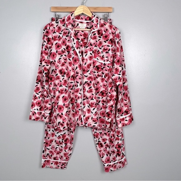 kate spade Other - Kate Spade pink watercolor rose floral cotton rayon 2 pc.pajama set, medium.